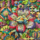 「清明─極楽華・阿の苑─」「清明─極楽華・吽の苑─」WSM 麻紙・水干絵具・岩絵具