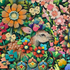 「兵庫県丹波篠山市 文保寺ご朱印帳 原画(春夏)」A5 麻紙・水干絵具・岩絵具・アクリルガッシュ