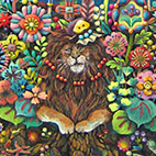 「live together」A3 麻紙・水干絵具・岩絵具・アクリルガッシュ