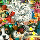 「美味しい魔法」F0 麻紙・水干絵具・岩絵具・アクリル絵具