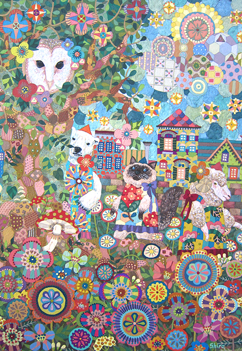 「Piece」SM　麻紙・水干絵具・岩絵具