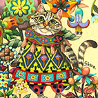 「Sorrow seeds bloom」15.5cm×8.5cm ワーグマン・水干絵具