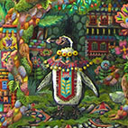 「0の街」P8 麻紙・水干絵具・岩絵具